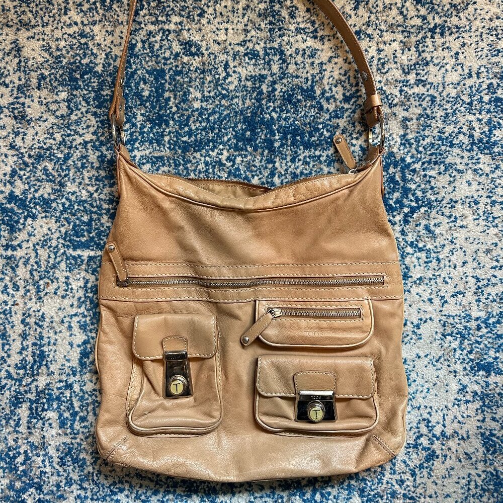 Large TOD'S Leather Hobo Cross Body Bag